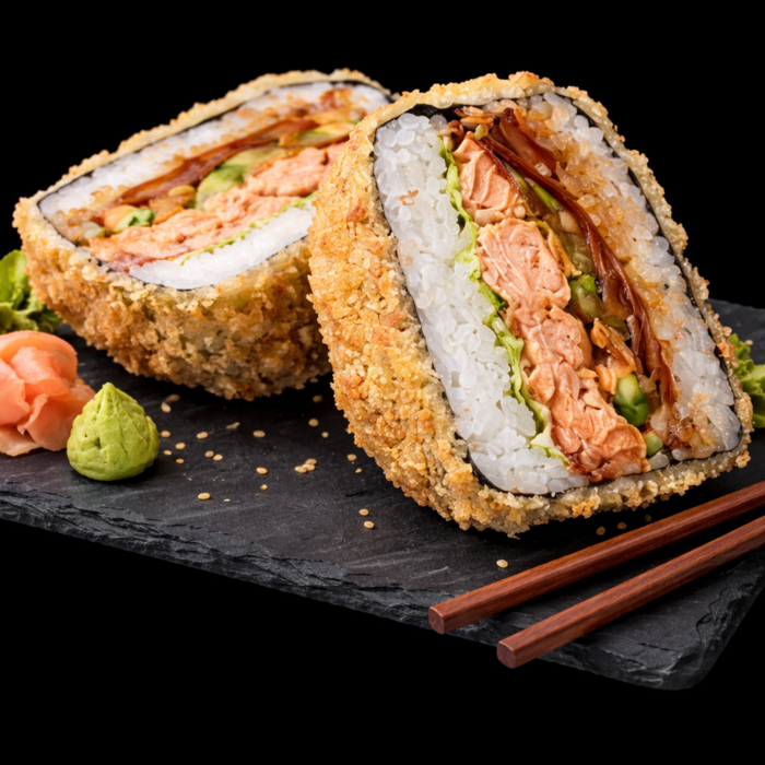 SUSHI BURGER PIECZONY ŁOSOŚ - 1 sztuka