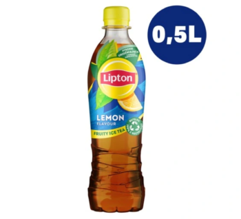 Lipton Lemon Flavored Iced Tea 500 ml – cena zawiera kaucję 0,50 zł (wyszczególnioną na paragonie)