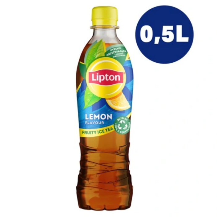 Lipton Lemon Flavored Iced Tea 500 ml – cena zawiera kaucję 0,50 zł (wyszczególnioną na paragonie)