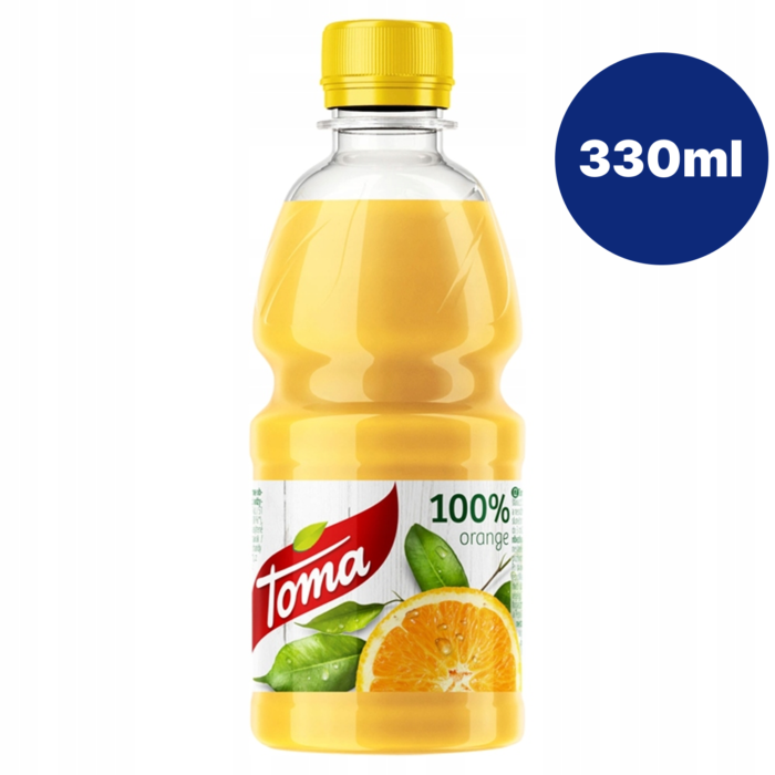 Sok Toma Pomarańcza 330 ml – cena zawiera kaucję 0,50 zł (wyszczególnioną na paragonie)
